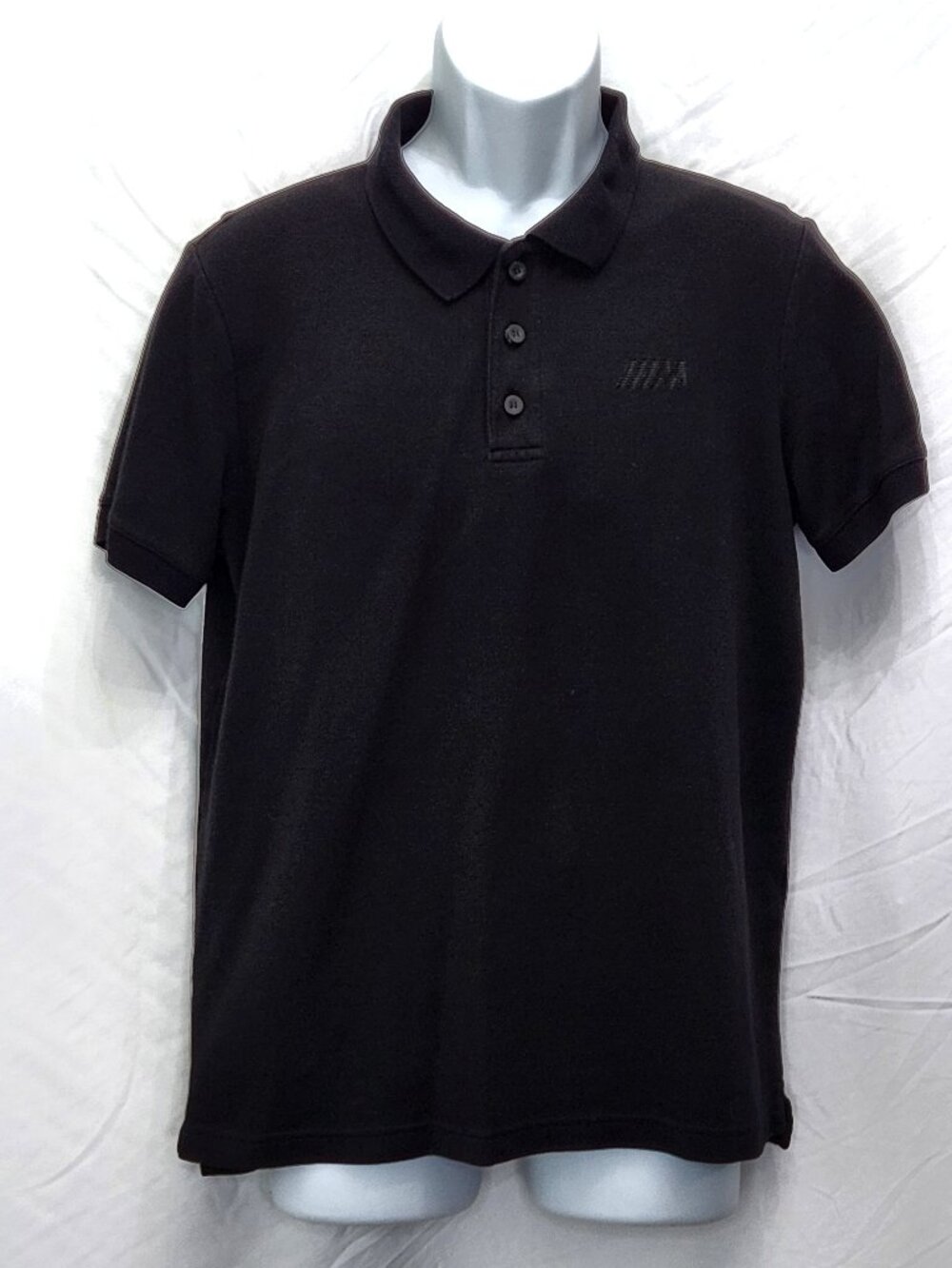BMW Motorsports Polo Shirt Mens Medium M Black Short Sleeve Casual Golf Work E09